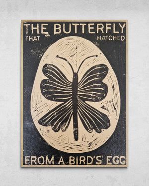 "The Butterfly That Hatched From A Bird's Egg" Limited edition Linocut