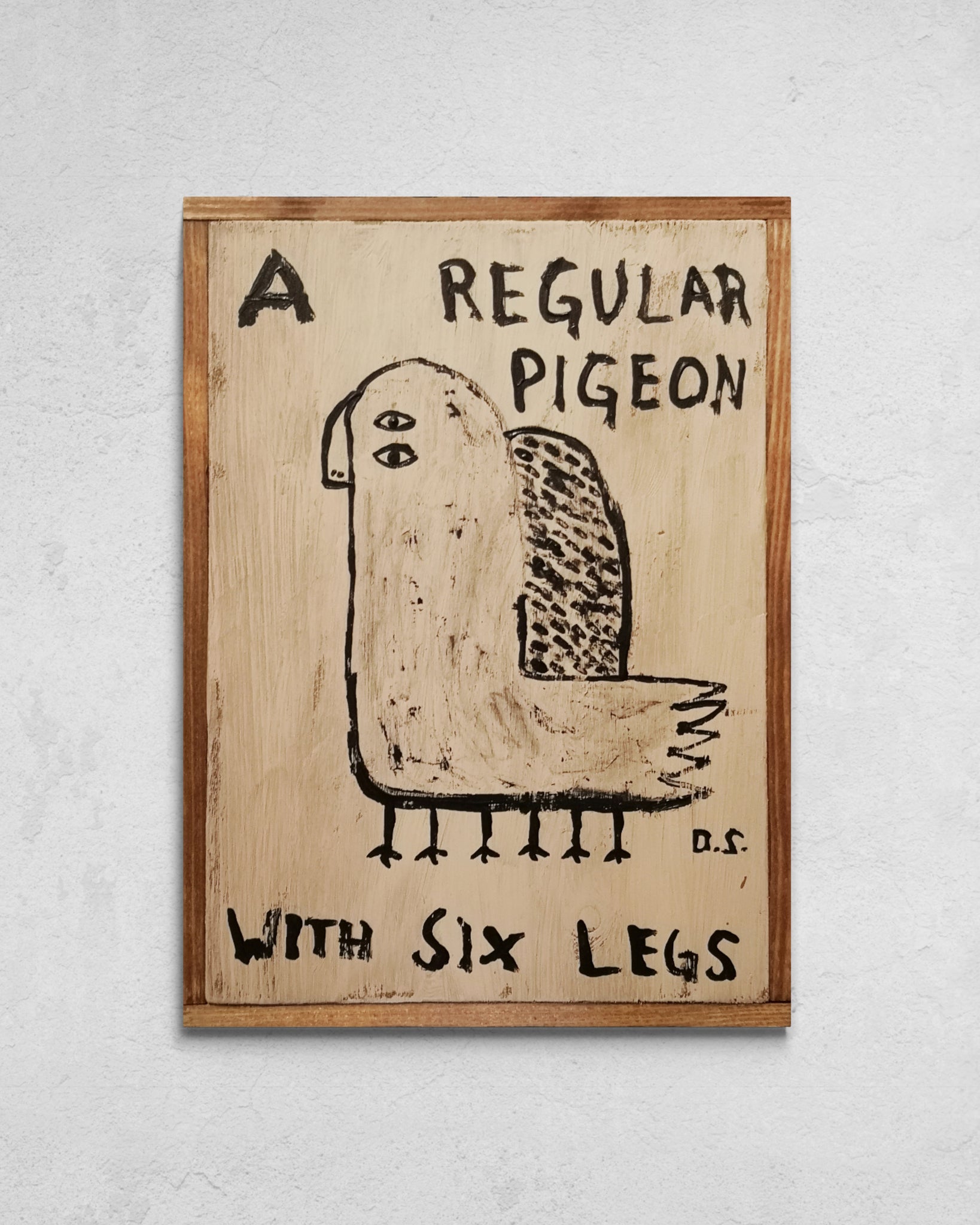 "A Regular Pigeon" Wooden Panel