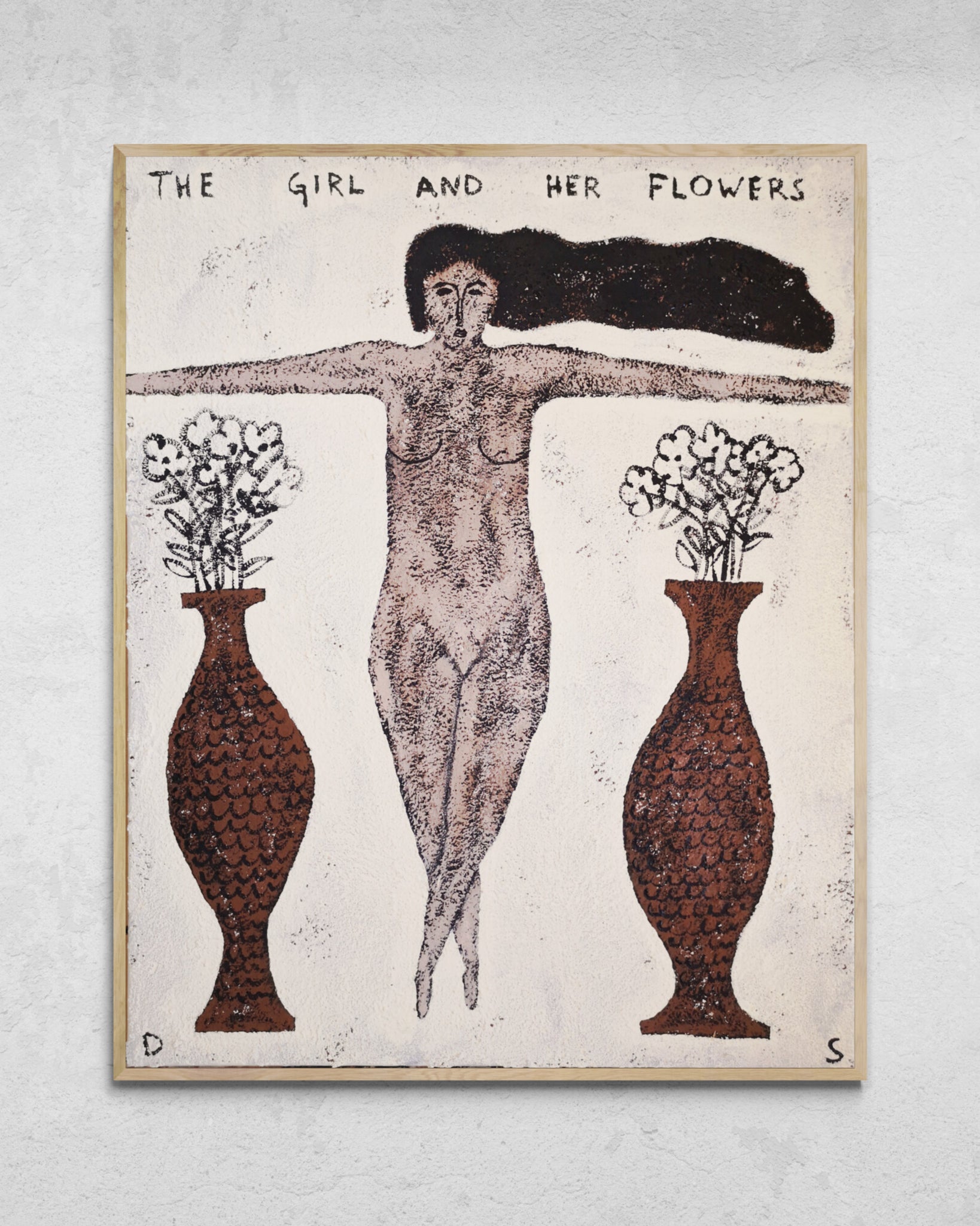 "The Girl And Her Flowers" Original Artwork