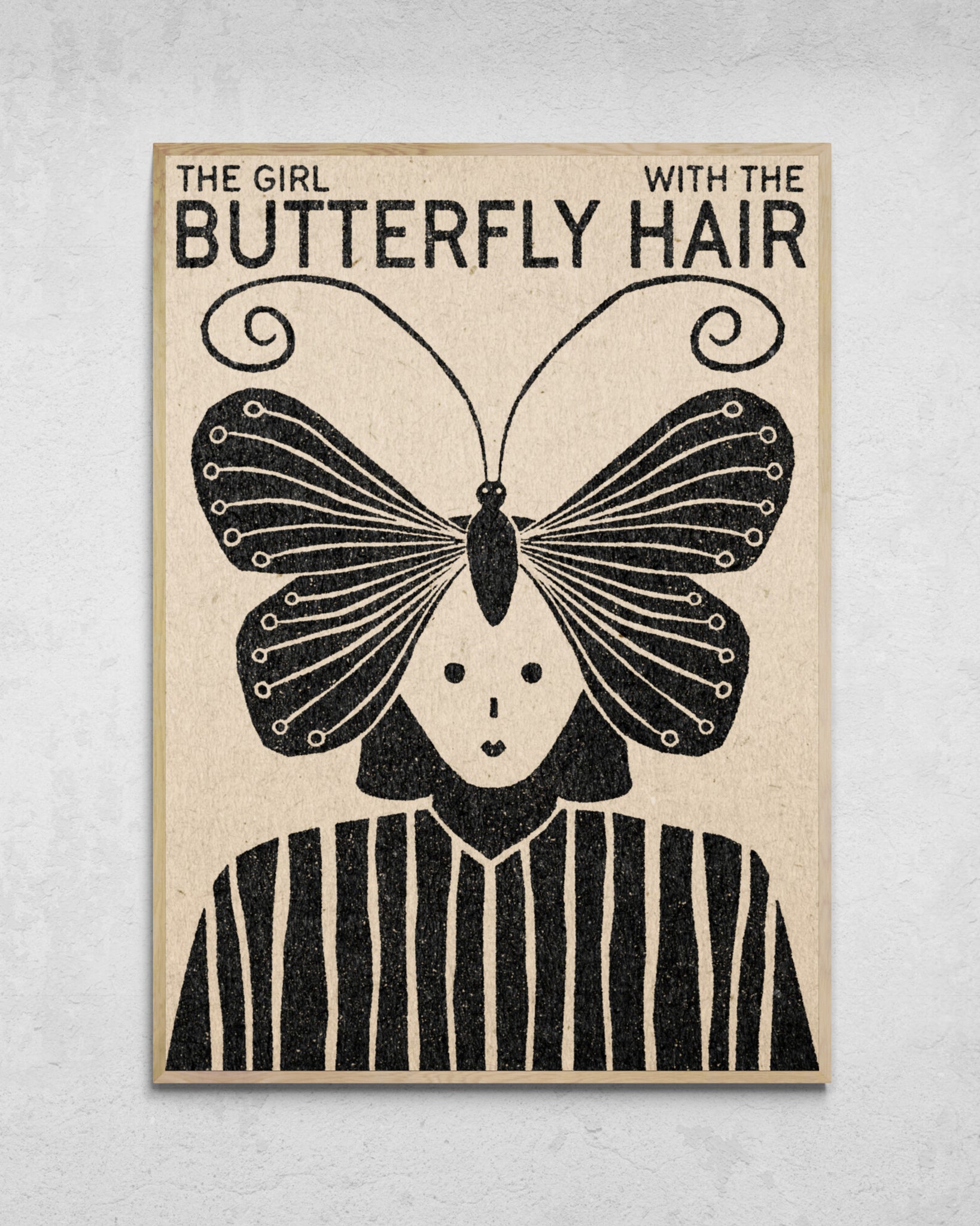 "The Girl With The Butterfly Hair" Print