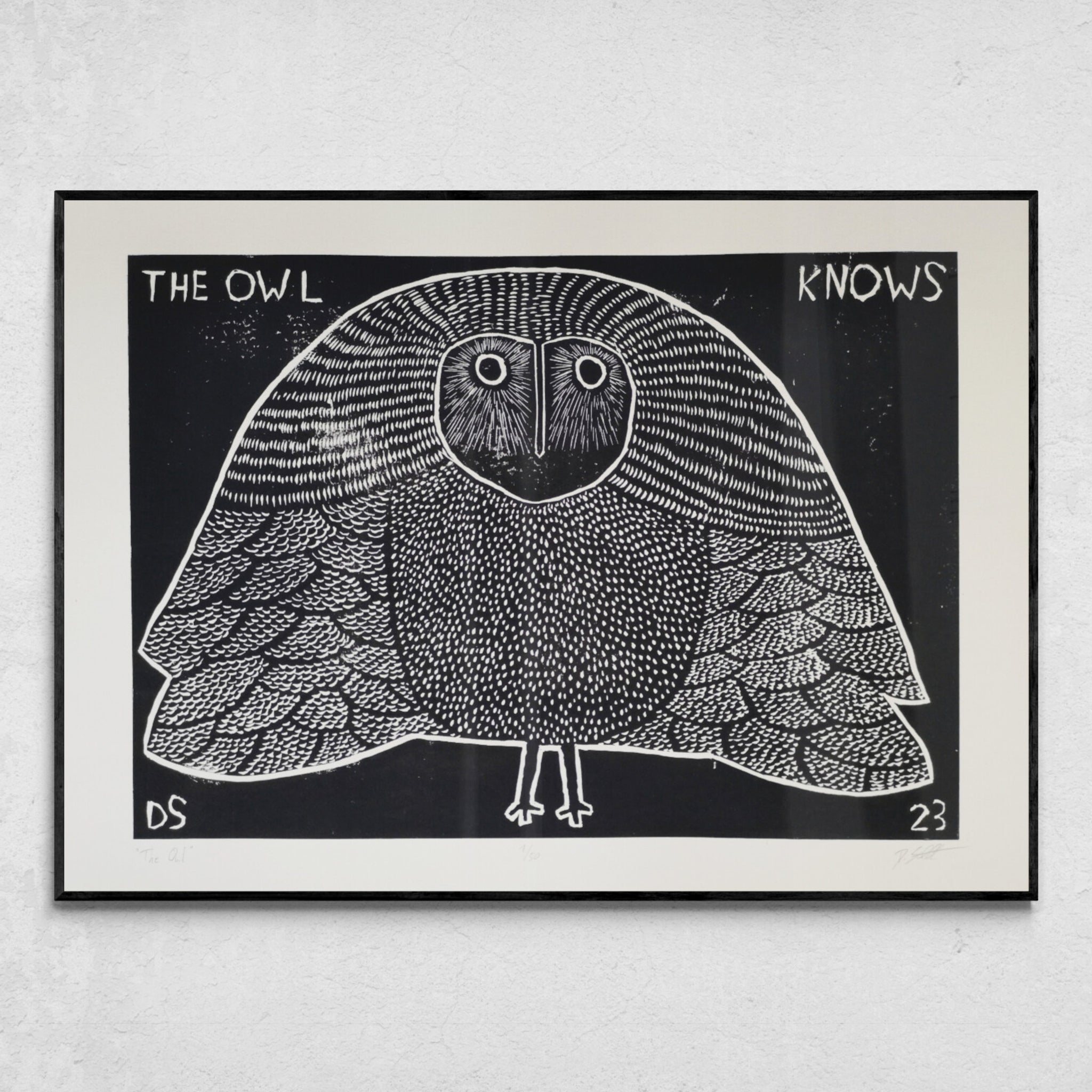 "The Owl Knows" Limited edition Linocut